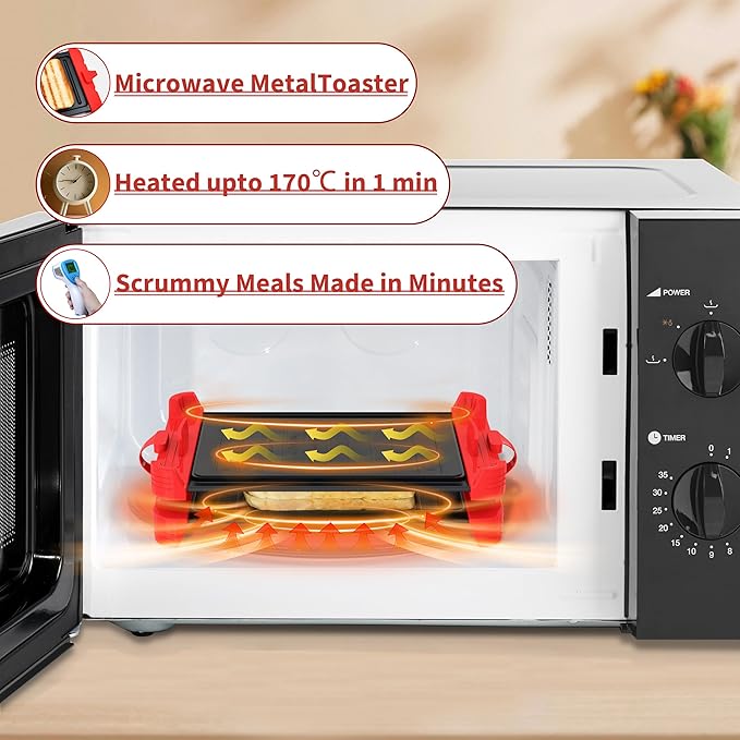 Microwave Sandwich Maker & Grill Cheese Maker with Silicone Oven Mitts, Fast Cooking, Non-Stick, Dishwasher Safe, Perfect for Paninis, Quesadillas, Ideal for College Students & Busy Professionals