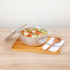 Foil Lux 5.6 Quart Pans And Lids, 100 Disposable Pots With Lids - Oven-Ready, Stove Compatible, Aluminum Foil Baking Pans, Freezable, For Outdoor Camping, Vacation, Picnic, And More - Restaurantware