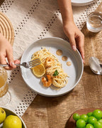 famiware Milkyway 33 oz Bowl Set, Pasta Bowls Set of 4, Salad Bowls Perfect for Your Friend for Housewarming, Thanksgiving, Christmas, Light Gray