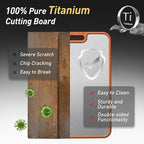 2 Packs Titanium Cutting Boards for Kitchen Chopping Board Butcher Block 2 in 1 Pure Titanium and Wheat Straw PP Father Day Dad Parent Stepdad Who Want Everything Future Groom Bride Law Christmas Xmas