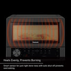 Panasonic FlashXpress Toaster Oven Countertop, 4-Slice Compact Size w/Double Infrared Heating, PFAS-free, 6 Auto Cook Options & Precise Temperature Control, 1300W - NB-G200P (Stainless Steel)
