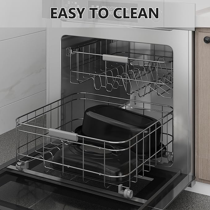 SUNVIVIPRO Roaster Oven 28 Quart, Electric Turkey Roaster with Self-Basting Lid, Removable Pan & Rack, Variable Temp Control, Stainless Steel, Grey