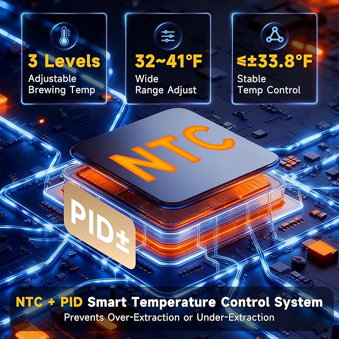 Espresso Machine with Grinder, 20Bar Espresso Machine Stainless Steel, Coffee Machine with Milk Frother for Latte/Cappuccino, Adjustable Temperature, Independent Hot Water & Americano Function