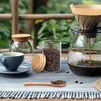 ComSaf 12 Pcs Glass Spice Jars and Spoons, 8oz Glass Containers with Bamboo Lids, Storage Containers with Airtight Lids with 275 Labels for Seasonings, Salt, Loose Leaf Tea Storage