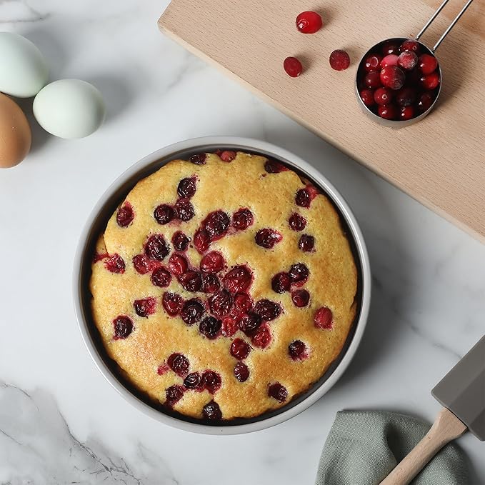 Martha Stewart Gallen 8 Inch Round Nonstick Carbon Steel Cake/Bake Pan - Cool Grey