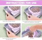 Rectangular Cake Pan with Lid, 9 x 13 Inch Baking Pan With Lid and Handle, Nonstick Bakeware Bake & Roast & Cook Carrier Pan, Champagne