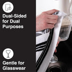All-Clad Dual-Purpose Kitchen Towels: Highly Absorbent - 100% Cotton, 17"x30" Dish Towels for Cleaning & Drying Dishes & Glassware, 3-Pack, Black