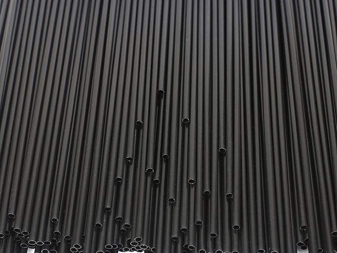 Tall Plastic Coffee Stir Sticks - 7 Inch Coffee Stirrer Sip Straws (Black, 1000)