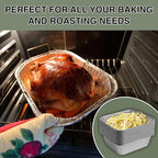 INFINITY EL Disposable Aluminum Foil Pans 25 Pack | Half Pan Extra 12.5" x 10.5" x 4" Deep Disposable Baking Pan | Heavy Duty Aluminum Foil Pan for Roasting Turkey, Lasagna, Thanksgiving, Christmas