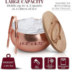 Gusto Nostro 4.1L Insulated Ice Bucket with Lid and Tongs, Double Wall Stainless Steel Ice Bucket Large, BPA Free Ice Bucket for Cocktail Bar, Keeps Champagne, Wine, Beer Chill for Parties (Rose)