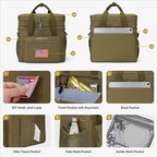Maelstrom Tactical Lunch Box for Men, 23L Insulated Lunch Bag, Expandable Double Deck Cooler Bag, Lightweight Leakproof Tote Bag With Side Tissue Pocket, Suit For Men and Women, Khaki