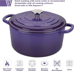 Enameled Cast Iron Dutch Oven Pot with Lid, for Sourdough Bread Baking, Round Dutch Ovens, 6 Quart, Purple