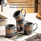 LYEOBOH Espresso Cups, Coffee Cups, Tea Cup - 3 oz Grey Ceramic Set of 6, Mini Coffee Mugs, Demitasse Cups, Espresso Shot, Microwave Dishwasher Safe, Ceramic Mugs, Perfect for Daily Use & Tea Time