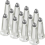 New Star Foodservice 22407 Glass Tower Salt and Pepper Shaker with Stainless Steel Top, 1-Ounce, Set of 12