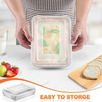 Herogo Baking Pan with Lid, 7 x 9 Inch Stainless Steel Nonstick Deep Pan, Rectangle Cakes Bakeware with Lid for Brownies Casseroles, Non Toxic & Dishwasher Safe, Set of 2