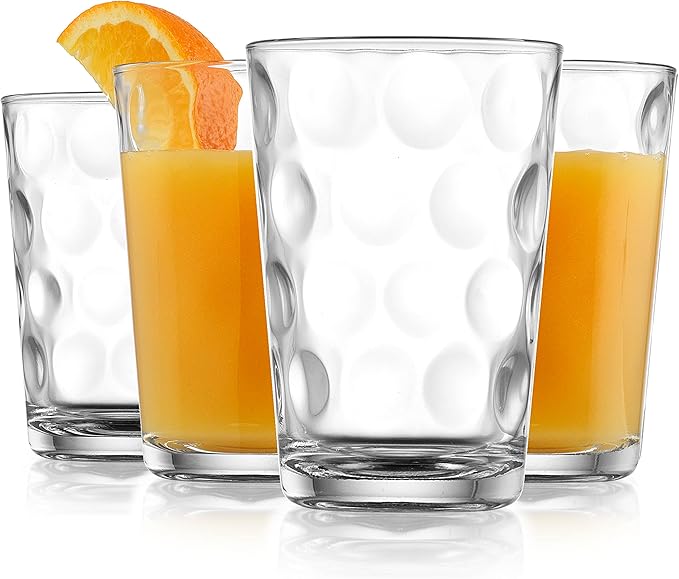 Home Essentials Juice Glasses Set Of 4 Water Tumbler Glasses Cups 7 oz Uses for Juice, Water, Cocktails, and more Beverages. Dishwasher safe…