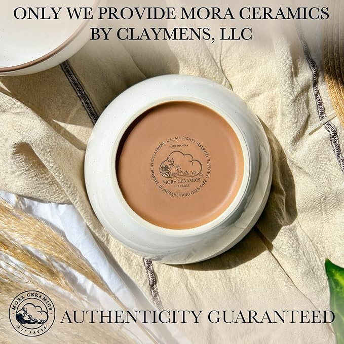 Mora Ceramic Bowls For Kitchen, 28oz - Bowl Set of 4 - For Cereal, Salad, Pasta, Soup, Dessert, Serving etc - Dishwasher, Microwave, and Oven Safe - For Breakfast, Lunch and Dinner - Vanilla White