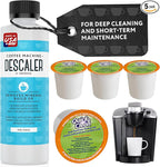 IMPRESA Coffee Machine Descaler & Cleaning Bundle - Compatible with Keurig K-Duo & K-Cup Brewers - 8 Oz Descaling Solution & 4 Maintenance Pods - Coffee Machine Cleaning & Pot Care Kit