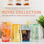 Royal Plastic Drinking Tumbler, Premium Quality Water Glasses, Dishwasher-Safe BPA-Free Durable Mixed Colors Assorted Stackable Cups, 18 oz Set of 6