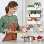 6-Piece Extra-Large Capacity Magnetic Spice Rack for Refrigerator, White