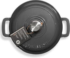 Signature Enameled Cast Iron Dutch Oven, Non-Stick Serving Pot with Tight Fitting Lid for Perfect Roasting, Baking, Sauteing, and Bread Making | 5.5Q (5.2L) - Oyster Grey