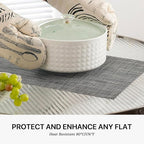 LEXMORE PVC Woven Placemats 8 PCS Wipeable Indoor/Outdoor Table Mats Washable Vinyl Place Mats for Dining Table, Set of 8-Dark Gray