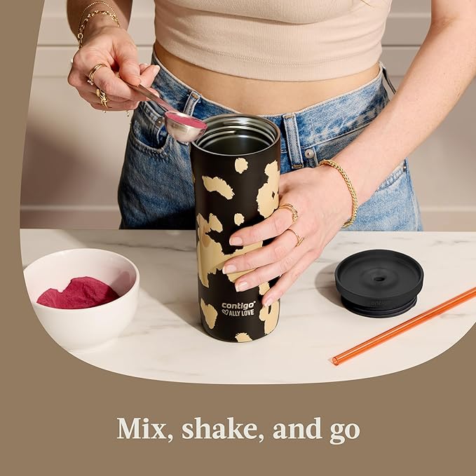 Contigo Streeterville Stainless Steel Tumbler with Straw, Dragon Fruit, 24oz.