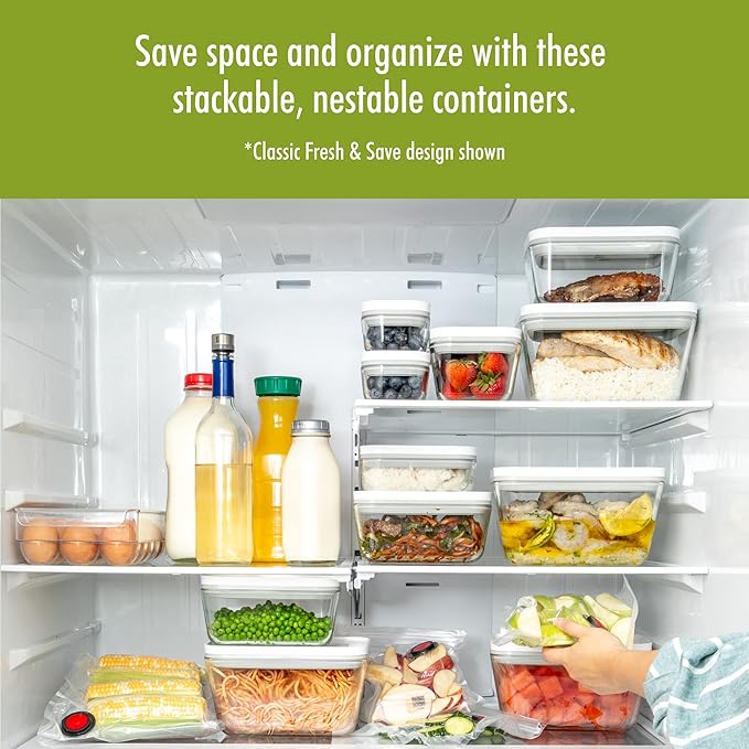 ZWILLING Fresh & Save Airtight Glass Food Storage Containers with Lids, Meal Prep Containers, One Size, La Mer