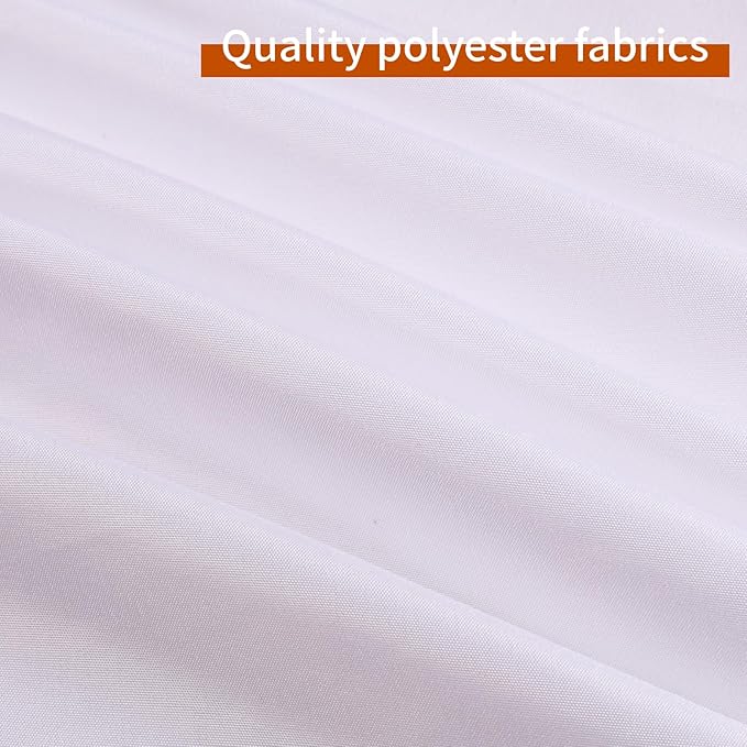 10 Pack White Square Tablecloths, 60 x 120 Inch Stain Resistant and Wrinkle Polyester Fabric Washable Table Clothes Cover for 6 Foot Table, Wedding, Reception Banquet, Birthday Party