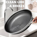 Non Stick Frying Pans Set, Hybrid Skillet Set Nonstick (8+10+12inch), Pans for cooking, PFOA Free Stainless Steel Kitchen set, Dishwasher and Oven-Safe Cookware Sets