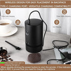 Portable Burr Coffee Grinder Small - Coffee Bean Grinder Electric with Multi Grind Settings for French Press, Cold Brew, Moka Pot, Pour-Over, Espresso Machine