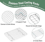 Toaster Oven Pan with Rack Set (2 Small Baking Sheets+2 Grill Racks), 9 x 7 Inch Stainless Steel Small Cookie Sheets Bacon Tray with Grid Cooling Racks for Baking Roasting Grilling, Dishwasher Safe