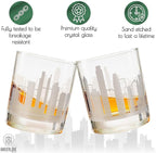 Greenline Goods Skyline Etched Philadelphia Whiskey Glasses Gift (Set of 2) | Old Fashioned Tumbler – For Philadelphia Lovers - City Accessories and Souvenirs - Philadelphia Glassware Decor