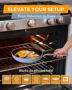 Nuwave Lux 13-Piece Premium Cookware Collection, Healthy G10 Duralon Blue Ceramic Nonstick, Ultra Durable, PFAS-Free, Lightweight & Works on All Cooktops