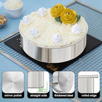 8 Inch Cake Pan Set of 3, Nonstick Circle Round Cake Pans with 100PCS Pre-cut Parchment Papers for Layer Cake, Non-Toxic Stainless Steel Baking Pans Set for Birthday Christmas Wedding, Dishwasher Safe