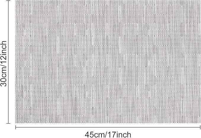 Myir JUN Placemats Set of 6, Vinyl Woven Placemats Place Mats Indoor Washable Table Mats Non-Slip Place mats for Dining Table (Silver, Set of 6)