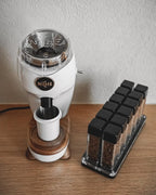 Normcore 12 Tubes Coffee Bean Cellars with Stand & Hopper - Single Dose Coffee Bean Vaults - Espresso Bean Storage Set - One-Way Exhaust Valve - Capacity 25-28g