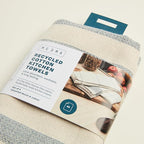 MEEMA Kitchen Towels and Dishcloths Sets of 4 | Large 18 x 28 Inch | Upcycled Cotton Tea Towel | Super Absorbent Cotton Dish Towels for Kitchen | Blue Stripes | Hand Towels