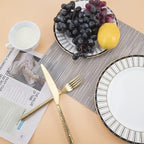 Sliver Placemats Set of 8 - Easy Clean Modern Durable Washable Vinyl Place Mats - Heat Resistant Placemats for Kitchen Table - PVC Table Mats for Dining Table (Sliver, 8)