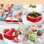 Aoriher 150 Pieces 10 oz Mini Cake Pans with Lids Aluminum Foil Baking Cups Square Disposable 4" x 4" Large Cupcake Cups Baking Tins for Kitchen Brownie Pudding Desserts Holders(Red)