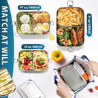 Stainless Steel Bento Box 3 Pack 304 Stainless Steel Lunch Box,Leak Proof Metal Lunch Box With Lids(81oz/47oz/29oz) Bento Box Stainless With 3 Compartments
