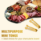 12 PCS Small Serving Tongs, 4.3" Mini Gold Tongs, Gold Kitchen Tongs for Serving Food, Coffee Bar, Tea Party, Desserts Party and Ice Bucket