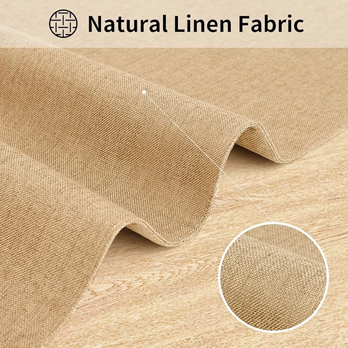 Cloth Placemats, Set of 6 Heat-Resistant Cotton Linen Blend Double Layered Machine Washable Place Mats, Wrinkle Free Thick Fabric Dining Table Mats for Indoors & Outdoors (Cream Beige, 6)