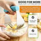 Spring Chef XL Dough Blender Tool For Baking, Heavy Duty Pastry Blender, Stainless Steel Pastry Cutter with Durable Blades, Dough Mixer, Butter Cutter for Easy Mixing, Dishwasher Safe - Aqua Sky