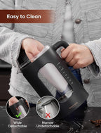 Electric Tea Kettle, INTASTING Glass Electric Kettle with tea Infuser and Precise knob temperature control, 1200W Fast Heating, BPA-Free, Easy to Clean, for Tea and coffee, 1 Liter (Dark Gray)