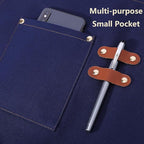 AFUN Chef Aprons for Women Men with Large Pockets, Cotton Canvas Cross Back Water Repellent Work Apron, Size M to XXL (Darkblue)