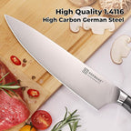 KEEMAKE Chef Knife Set, 6PCS Ultra Sharp Kitchen Knives with Ergonomic Handle, High Carbon Stainless Steel Kitchen Knife Set, Forged Cooking Knife Set for Slicing Meat Vegetable Bread And Fruit