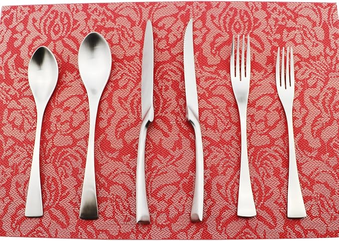 24-Piece Flatware Set,Extra Thick Heavy Duty - 18/10 Stainless Steel Cutlery Sets,High Matte Finish Silverware Flatware Sets Service for 4,Use for Home,Kitchen, Utensil Sets