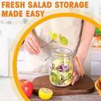 Wide Mouth Mason Jars 32 oz, 4 Pack Glass Canning Jars with Airtight Lid, Large Clear Canister Quart Jars for Pickling Flour Salad Jam Jelly Coffee Sugar Beans Kitchen Storage (4 Pack 32OZ)