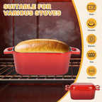 3.6QT Oval Enameled Cast Iron Dutch Oven, Sourdough Bread Baking Pan with Lid